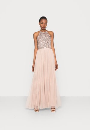DELICATE SEQUIN HALTER NECK DRESS - Vestido de fiesta - taupe blush