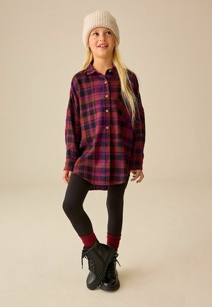 Next, CHECK SHIRT - Blúzka so zapínaním na gombíky - purple chocolate
