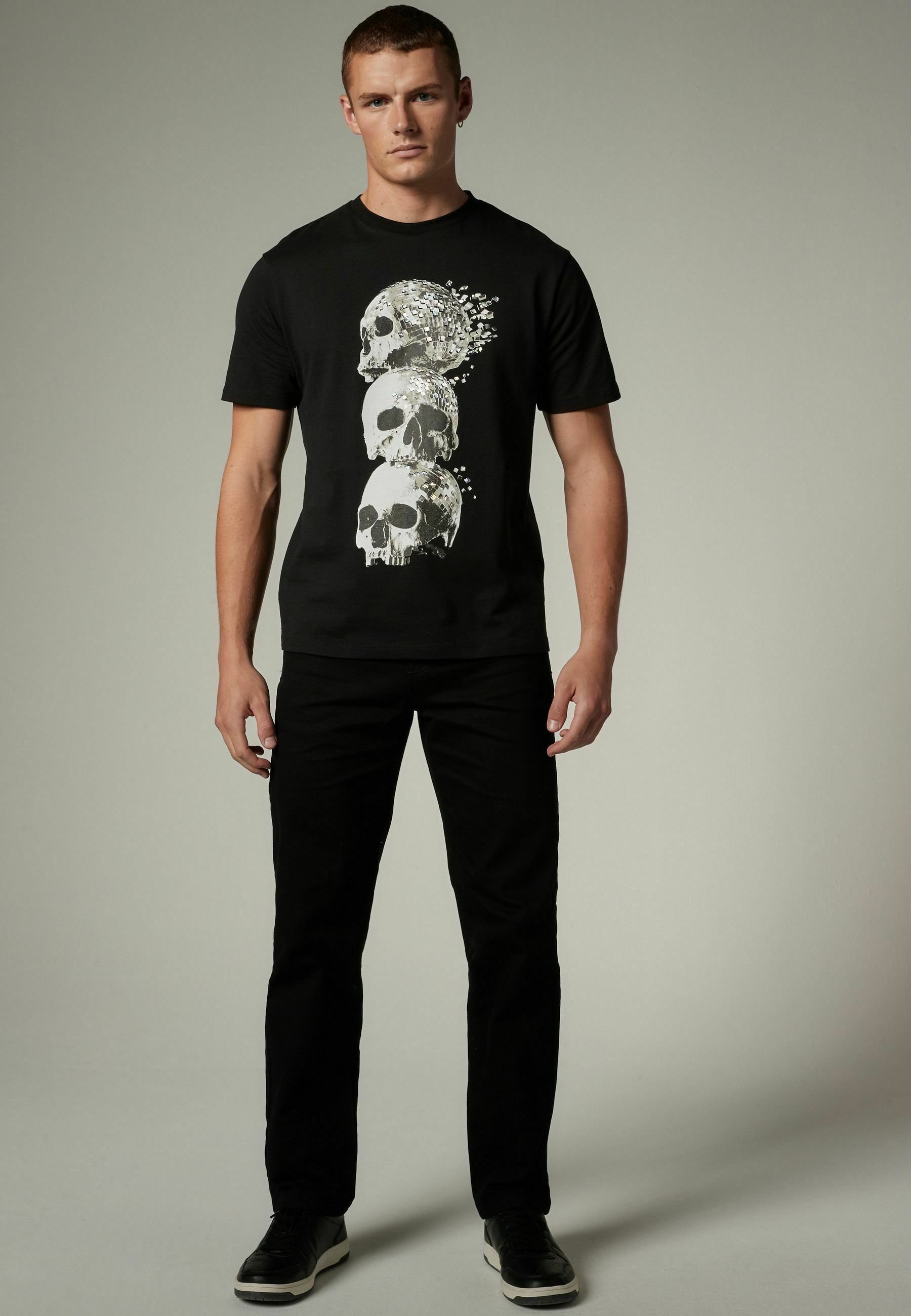 Urban Backwoods Mexican Skull I Uomo T-Shirt Rosso Taglia S