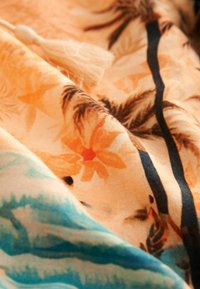 Next SHORT SLEEVE TIE NECK BARDOT  - Pluus - orange scenic print