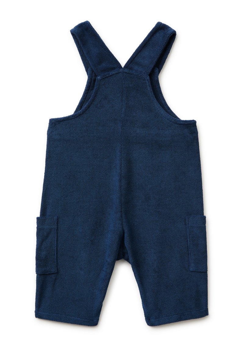 United Colors Of Benetton Salopette In Velluto Per Bimbo – Blu, 12 Mesi, Foderata In Jersey Caldo, Bretelle Con Bottoni Finto Legno E Tasca A Marsupio