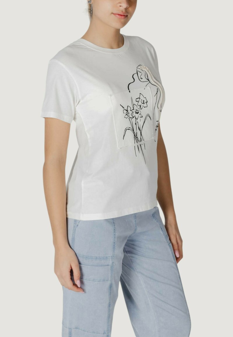 DESIGUAL T-SHIRT MANICHE CORTE DONNA BIANCO