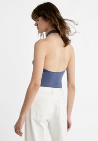 Stradivarius DRAPED HALTER - Top - blue