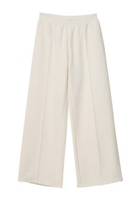 JOGGERS WITH INTERLOCK DETAIL - Teplákové kalhoty - white