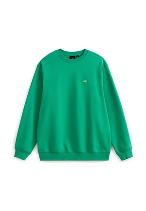 Grøn crewneck sweatshirt lavet af blød stof. Har et lille guldlogo på brystet. Lange ærmer og ribbede manchetter og fordel.