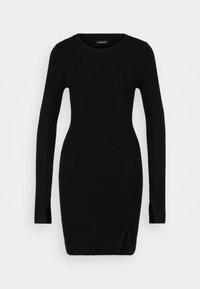 RIB MINI DRESS - Shift dress - black