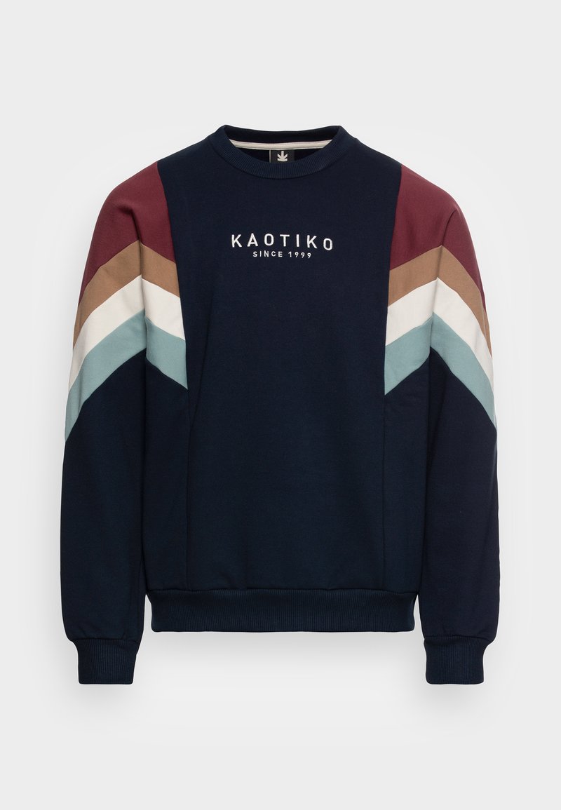 Kaotiko CREW SEATTLE UNISEX - Mikina - navy/dark burgundy/ivory