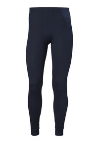 Navy blue thermal leggings with elastic waistband and fitted ankles, designed for warmth and comfort.