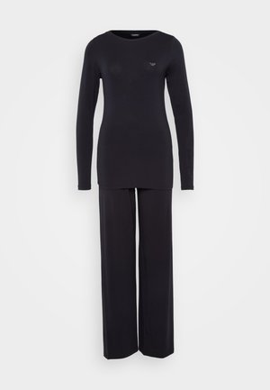Emporio Armani JACKET AND PANTS WITH CUFFS SET - Pijama - nero/negro ...