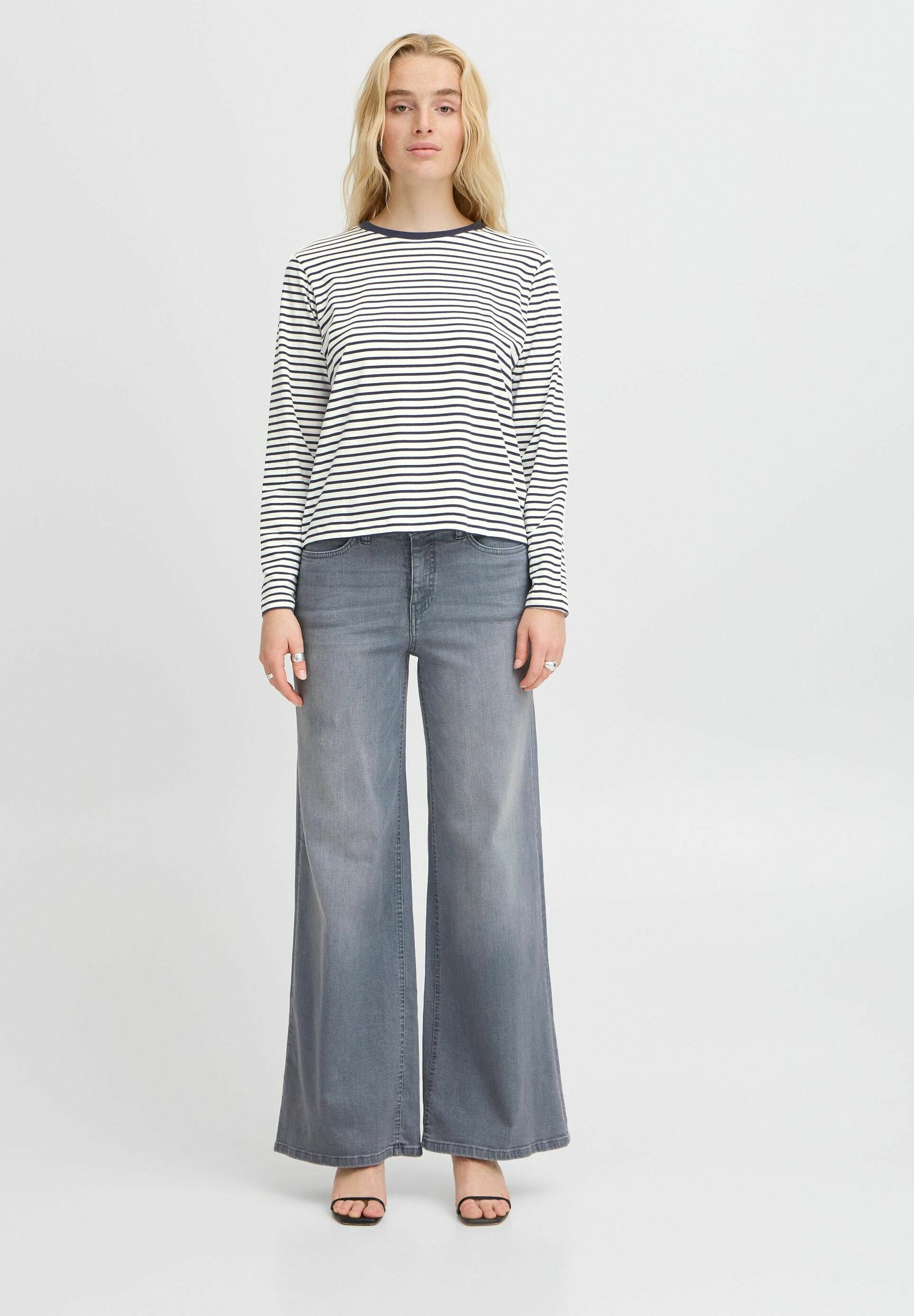 ICHI IHMIRA - Long sleeved top - cloud dancer w. total