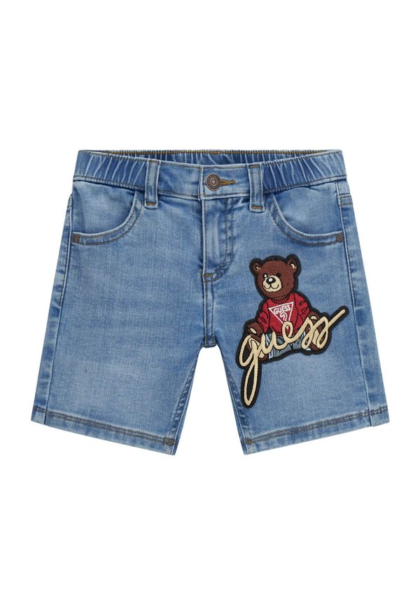 BESTICKTE - Jeans Shorts - blau