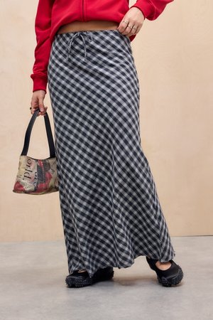 CHECK SKIRT - Maxinederdele - grey