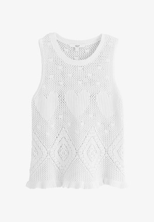 Next, REGULAR FIT - HEART CROCHET 100% COTTON VEST TOP - Strickpullover - white