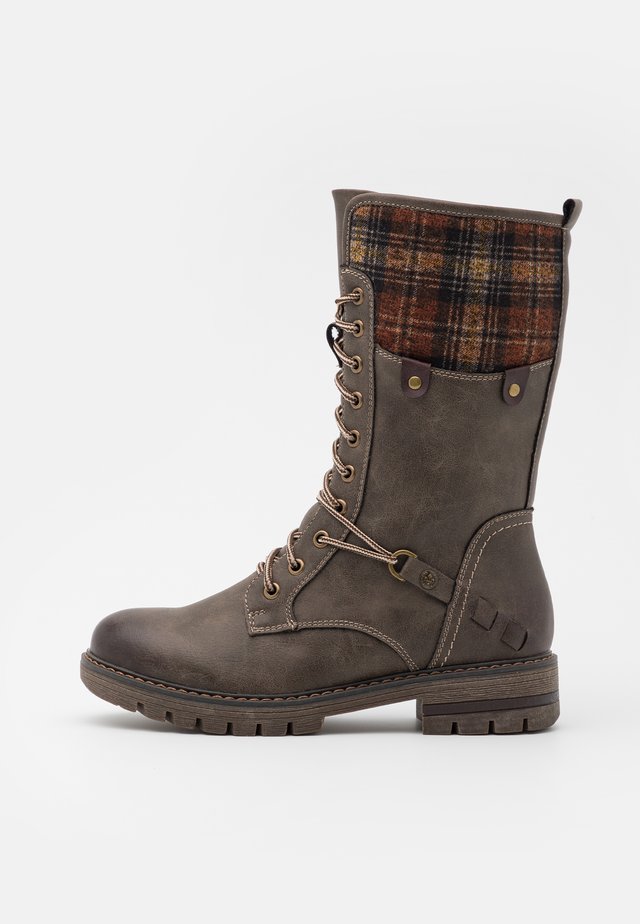 Schnürstiefel - basalt/whisky