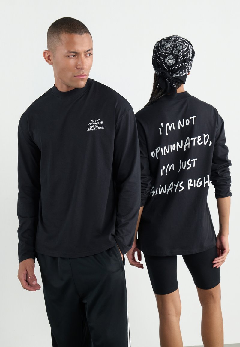 YOURTURN UNISEX - Tops ar garām piedurknēm - black