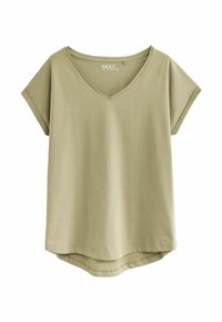Next RICH CAP SLEEVE  - REGULAR FIT - Paprasti marškinėliai - olive green