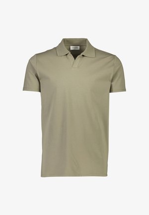 Oliwkowa koszulka polo wykonana z miękkiej bawełny, z klasycznym kołnierzykiem, krótkimi rękawami i prostym designem bez widocznych wzorów czy akcentów.