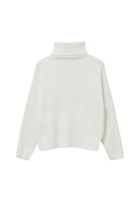 Maglione a collo alto lavorato a maglia in bianco sporco, caratterizzato da un motivo testurizzato, polsini a costine e una vestibilità rilassata con spacchi laterali all'orlo.