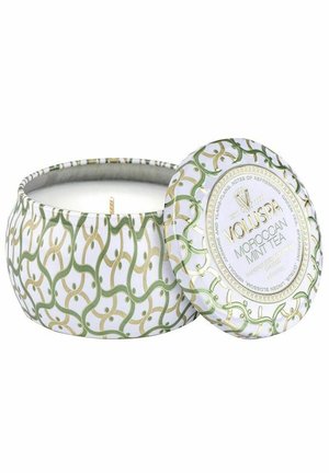 DECORATIVE TIN CANDLE MOROCCAN MINT TEA 113G - Doftljus - green