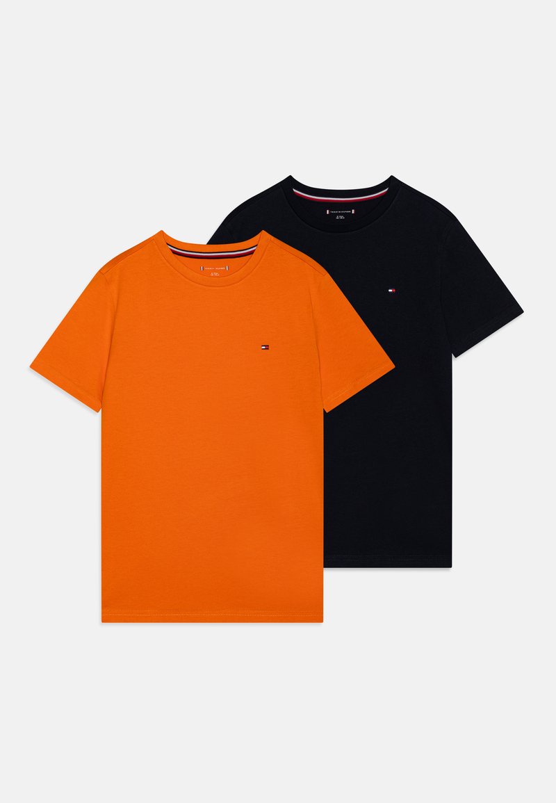 Tommy Hilfiger TEE UNISEX 2 PACK - Basic T-shirt - desert sky/orange thunder