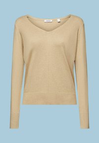Esprit MIT V-AUSSCHNITT - Strickpullover - sand