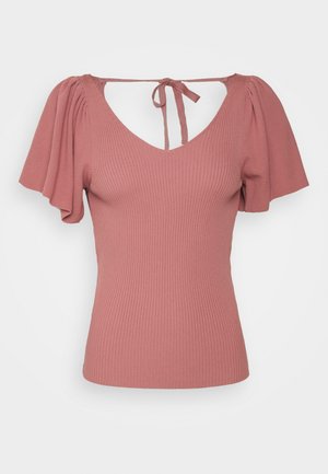 ONLY Tall ONLLEELO BACK - Μπλουζάκι με στάμπα - dry rose