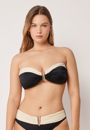 Calzedonia, ELEGANT BICOLOR BANDEAU - Top de bikini - black
