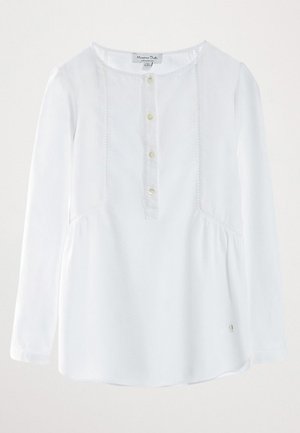 BAUMWOLLHEMD MIT SPITZENEINSATZ 05101022 - Bluse - white