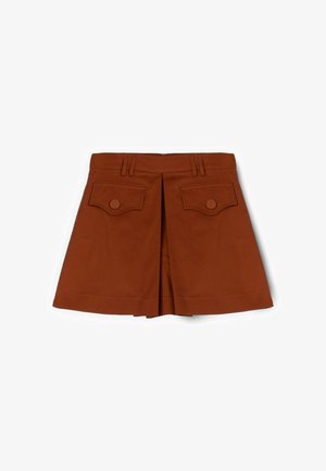Motivi, SHORTS A VITA ALTA CON PIEGA A SOFFIETTO - Buksenederdel - marrone