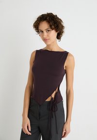 Weekday TAYLA SIDE TIE Top dark burgundy/blue