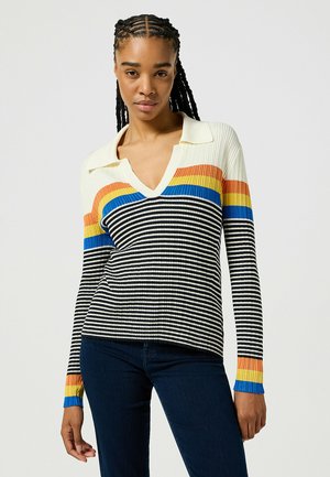Wrangler RIB KNIT POLO - Pullover - worn white