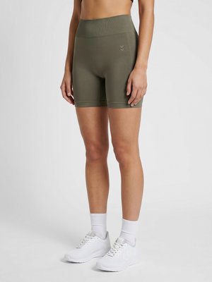 Hummel, HUMMEL HMLFLOW SHORT TIGHTS - Korte hardlooplegging - major brown
