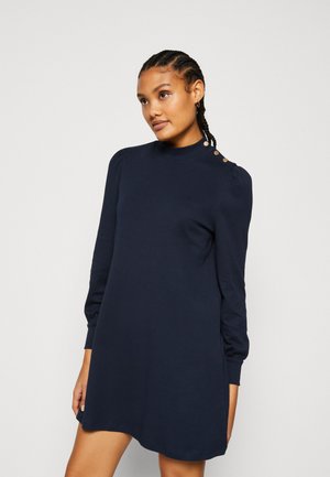 Vero Moda VMLIANNA SHORT BUTTON DRESS - Φόρεμα από ζέρσεϊ - navy blazer