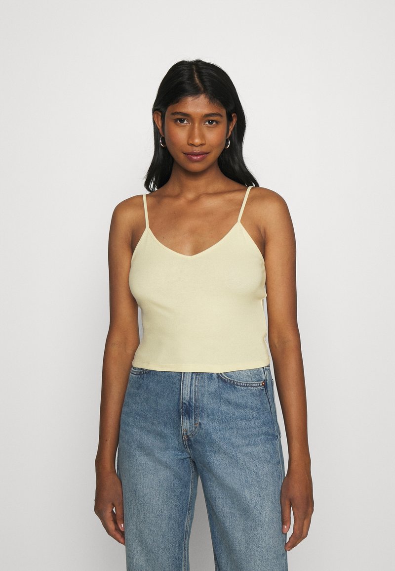 Monki 3 Pack Top Black Solid Blue Dusty Light Solid Yellow Cierna Zalando Sk