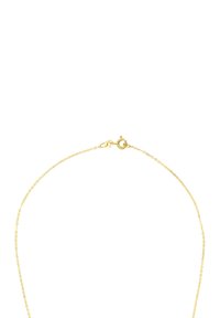 Złocona metalowa naszyjnik z delikatnym wzorem łańcuszka, z zapięciem na klamrę i równomiernie rozmieszczonymi ogniwami.
