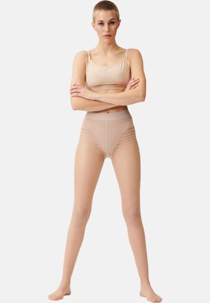 INVISIBLE SHAPING STRIPES PANTY COMPRESSION TIGHTS 15 DEN - MADE IN GERMANY - Strumpfhose - ivory
