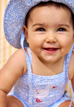 JoJo Maman Bébé, FLOPPY SWIM HAT - Kalap - blue ditsy