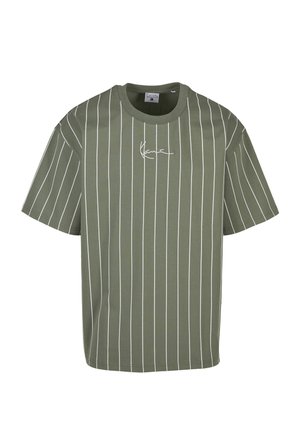 Karl Kani, SMALL SIGNATURE ESSENTIAL PINSTRIPE TEE - Μπλουζάκι με στάμπα - green