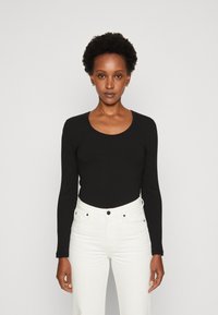 Tommy Hilfiger SLIM SCOOP - Ilgarankovis viršutinės dalies drabužis - black