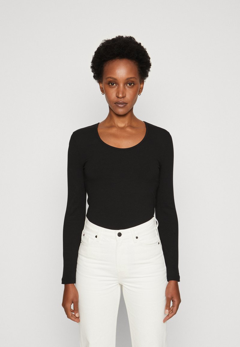 Tommy Hilfiger SLIM SCOOP - Ilgarankovis viršutinės dalies drabužis - black