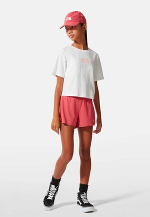 G S/S CROPPED GRAPHIC TEE - T-shirt print - tnfwhite eveningsand pink