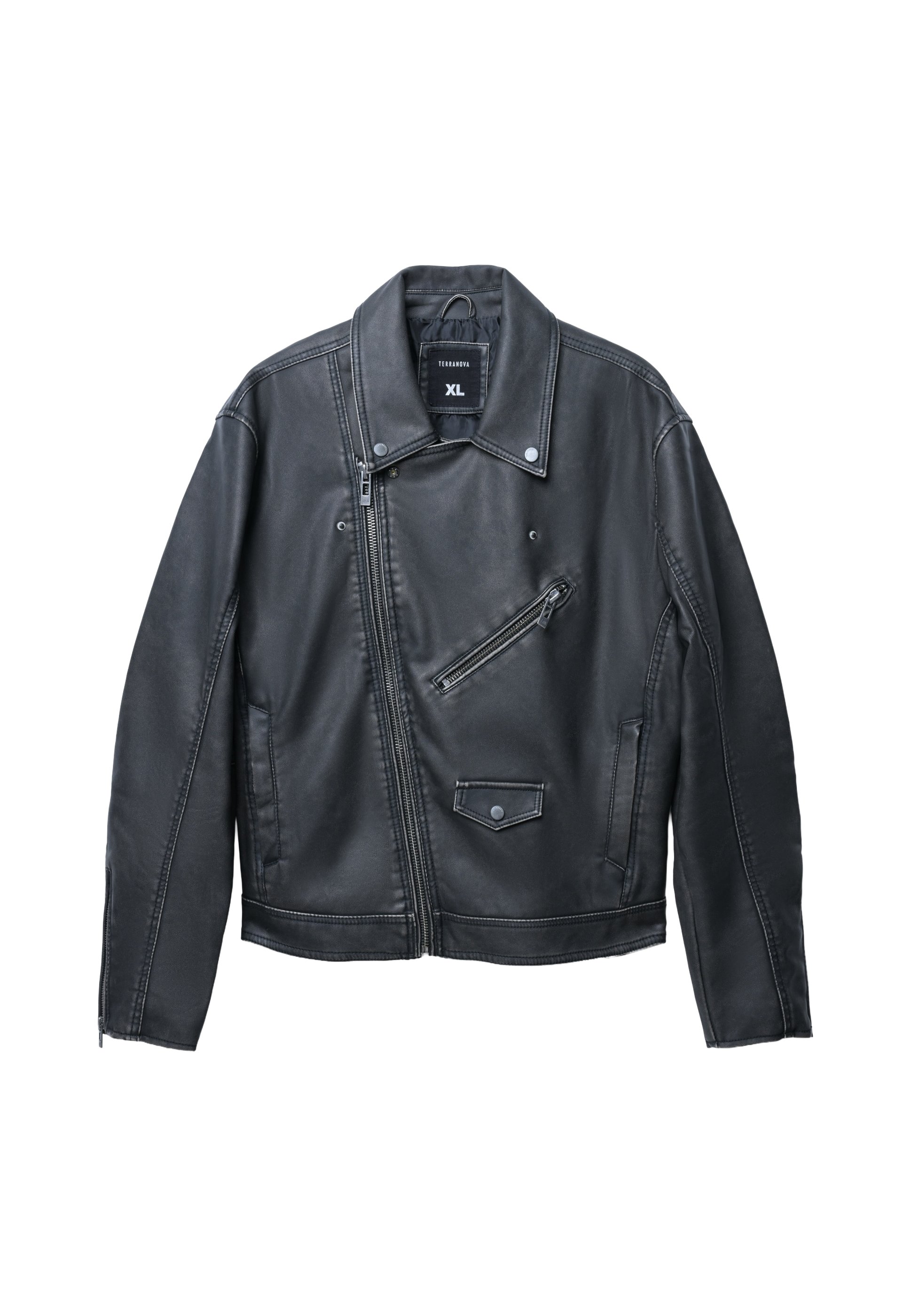 Terranova DAMAGED NAIL Giacca di pelle nero