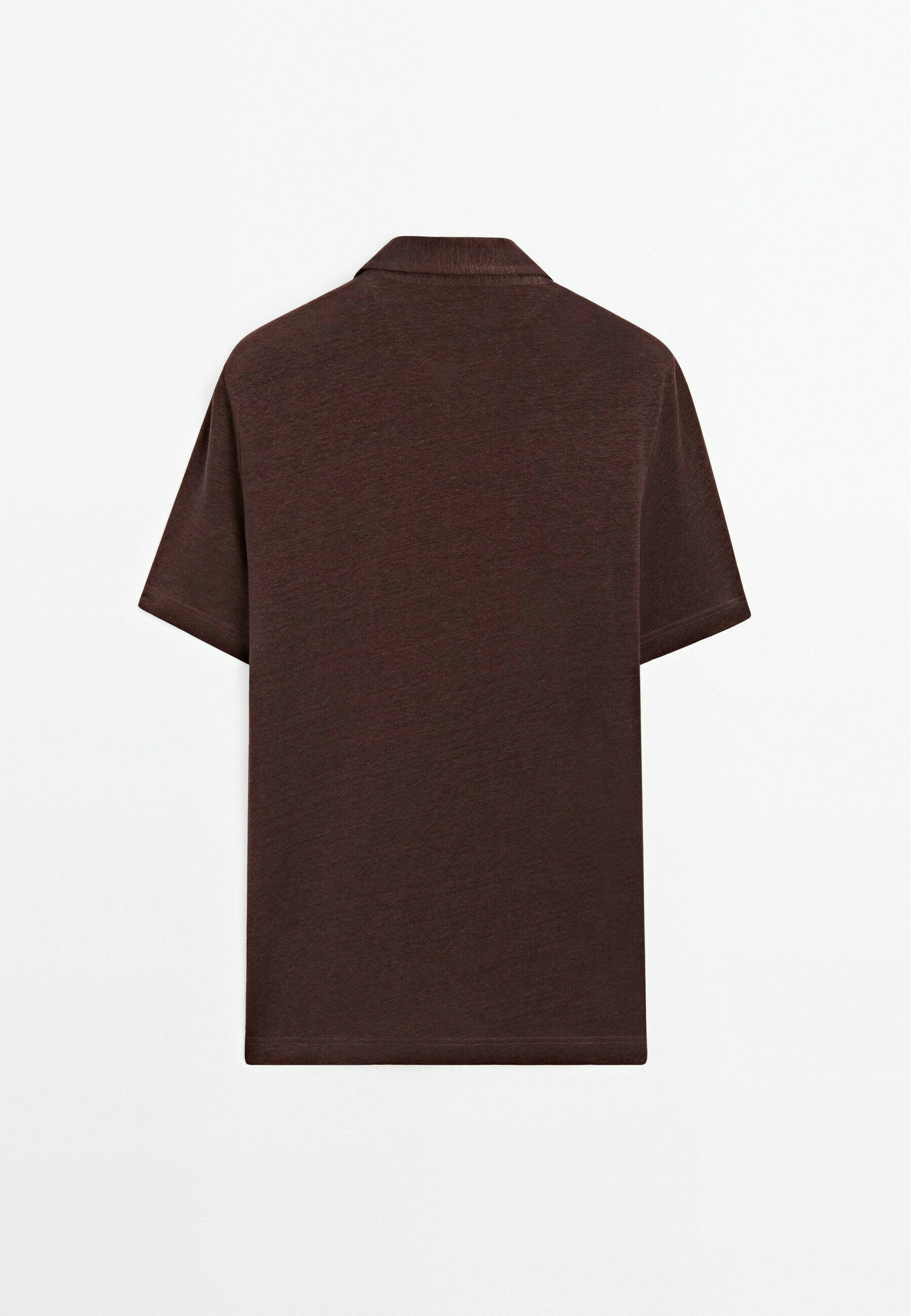 ★Massimo Dutti★ Short sleeve micro textured polo shirt Short sleeve micro-textured polo shirt · Moss Green, Cream