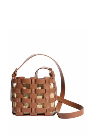 WEAVE BASKET - Sac bandoulière - tan brown raffia