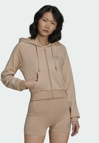 adidas Originals Majica s kapuljačom i patentnim zatvaračem - beige