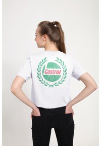 Henry Tiger CASTROL WREATH - T-shirt med print - white