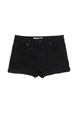 PULL&BEAR, MID-WAIST - Jeansshort - black
