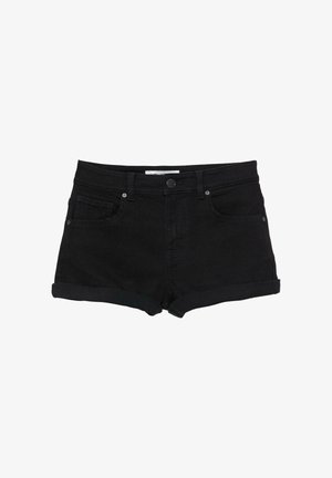 PULL&BEAR, MID-WAIST - Jeansshort - black