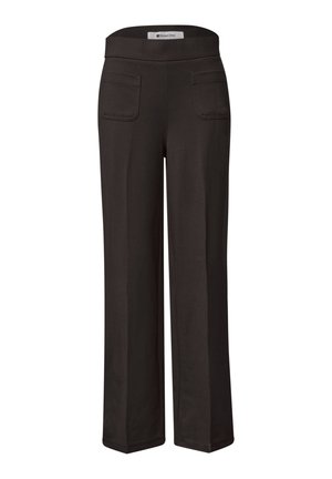 Street One, HIGH-WAIST STRAIGHT-LEG PANTS IN A CASUAL FIT - Pantalon de survêtement - black coffee