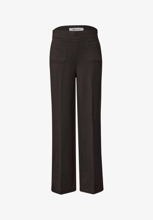 Street One, HIGH-WAIST STRAIGHT-LEG PANTS IN A CASUAL FIT - Pantalon de survêtement - black coffee
